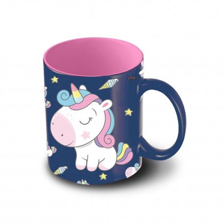 Caneca de cerâmica multicolor com unicórnio da Oh My Pop