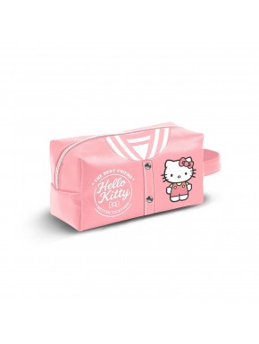 Necessaire de viagem rosa Hello Kitty com design varsity