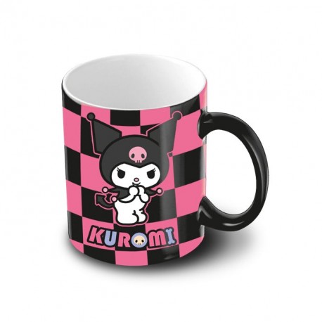Caneca de cerâmica preta com design Hello Kitty Kuromi