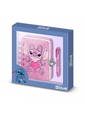 Pack de diario y bolígrafo rosa Lilo y Stitch Angel