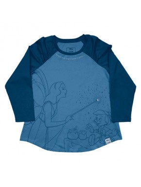Camiseta azul de Pinocho y Hada Azul