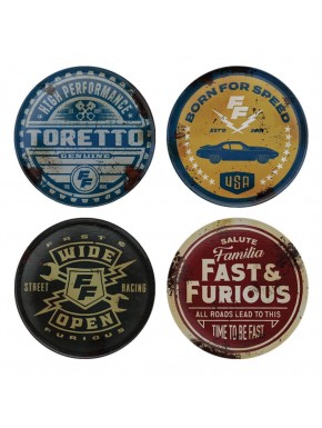 Pack de posavasos Fast & Furious estilo vintage