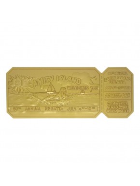 Réplica de ticket dorada Jaws 50 aniversario