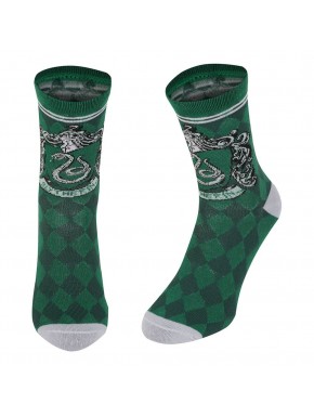 Calcetines Harry Potter Slytherin verdes con escudo