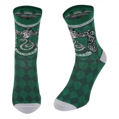 Chaussettes Harry Potter Serpentard vertes avec blason