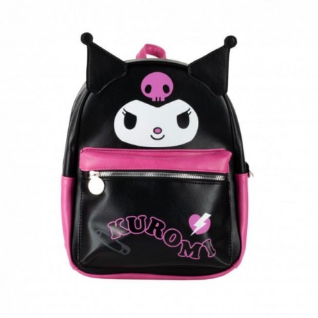 Mochila negra y rosa Sanrio Kuromi con diseño distintivo
