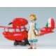 Kit de modelo avión rojo Porco Rosso y figura de Fio