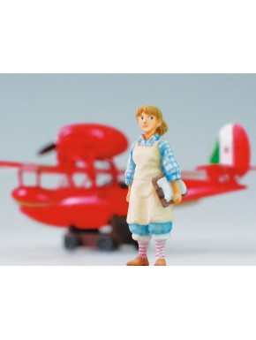 Kit de modelo avión rojo Porco Rosso y figura de Fio