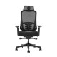 Silla de oficina ergonómica negra con soporte lumbar