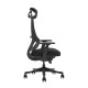 Silla de oficina ergonómica negra con soporte lumbar