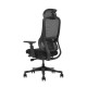 Silla de oficina ergonómica negra con soporte lumbar