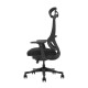 Silla de oficina ergonómica negra con soporte lumbar