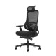 Silla de oficina ergonómica negra con soporte lumbar