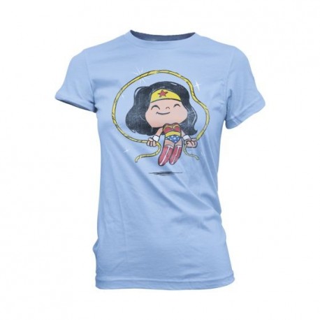 T-shirt bleu clair Wonder Woman pour filles
