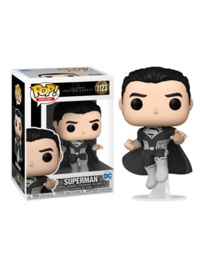 Funko Pop de Superman en traje negro de La Liga de la Justicia