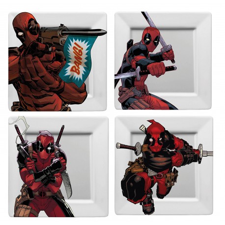 Set de 4 Platos Deadpool Marvel