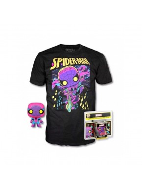 Funko Pop y camiseta negra de Spiderman Marvel