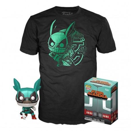 T-shirt noir et Funko Pop de Deku de My Hero Academia