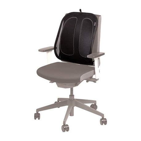 Almofada lombar ergonômica preta Fellowes em cadeira de escritório