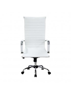 Cadeira de escritório branca Equip 651017 com base cromada