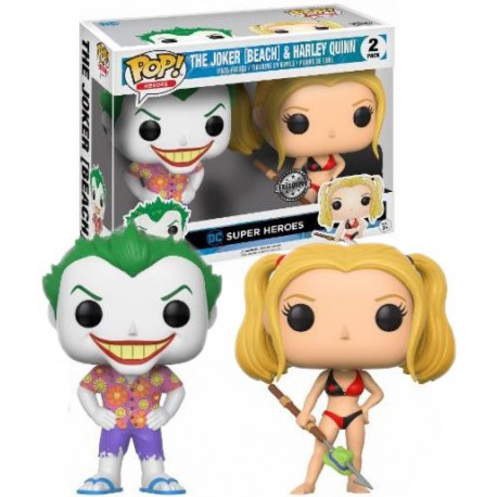 Set Funko Pop! Joker and Harley Quinn Beach Ed. Limited