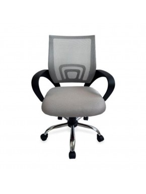 Cadeira de escritório cinza Equip 651015 com encosto de malha