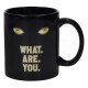 Taza negra de Stephen King It con texto 'What Are You'