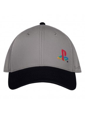 Gorra de béisbol gris con logo de PlayStation