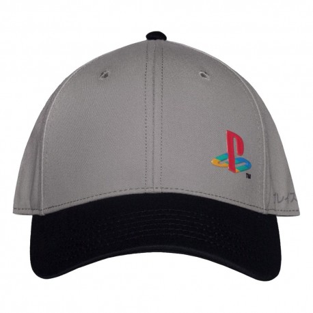 Gorra de béisbol gris con logo de PlayStation