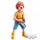 Figurine Banpresto de Baggy de One Piece avec chemise jaune et chapeau rouge