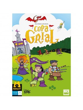 Portada del juego de mesa Copa Grial con caballeros.