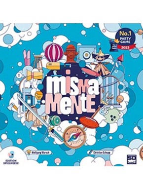 Caja de juego de mesa Mismamente con elementos coloridos