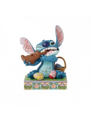 Figura Enesco Disney Stitch con conejo de chocolate