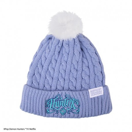 Gorro lila con pompón blanco de HUNTR X KPop Demon Hunters