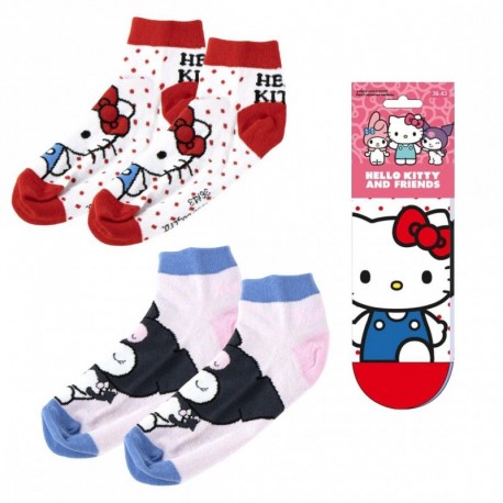 Pack de meias de tornozelo Hello Kitty para crianças