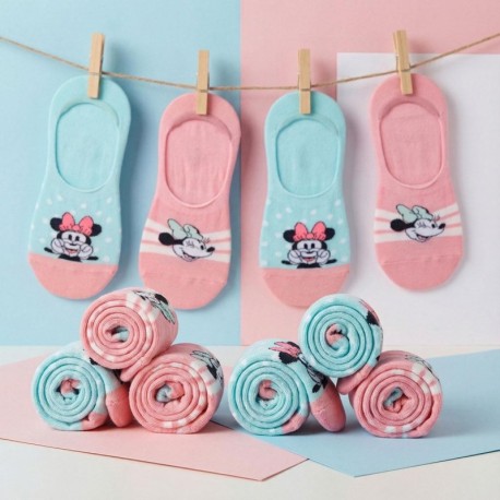 Pack de meias pinkies da Minnie Mouse em cores pastel