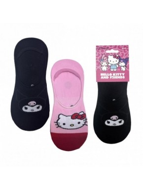 Pack de meias pinkies Hello Kitty em rosa e preto