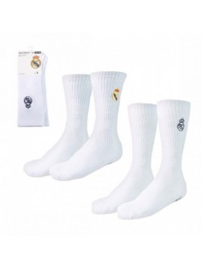 Calcetines blancos Real Madrid con escudo bordado