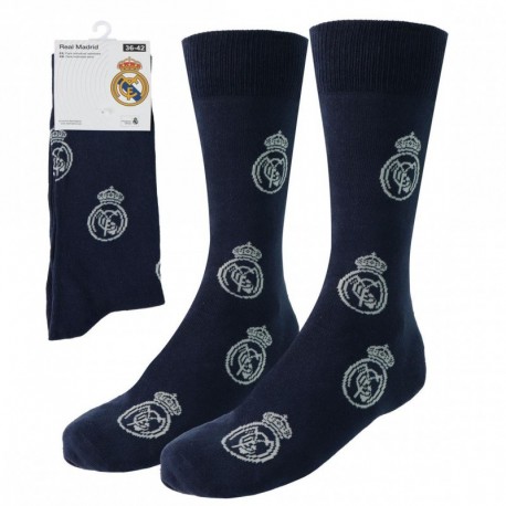 Calcetines azul oscuro con escudo del Real Madrid