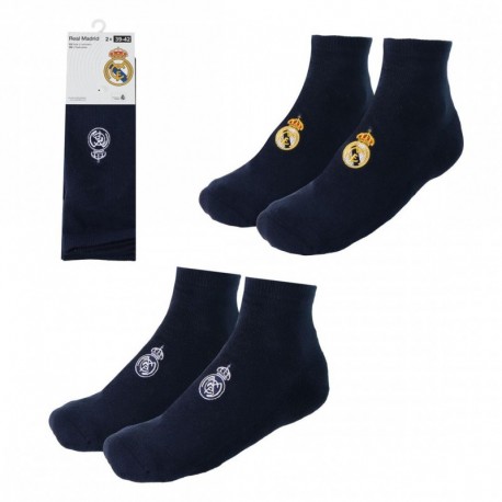 Calcetines Real Madrid azul marino con logo bordado