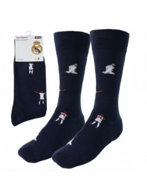 Chaussettes bleu marine Real Madrid avec joueurs pixelisés