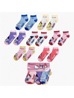Chaussettes cheville Hello Kitty en divers designs et couleurs