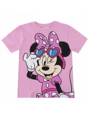 Camiseta rosa da Minnie Mouse para meninas