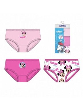 Pack de calcinhas Minnie Mouse 3 peças, 100% algodão