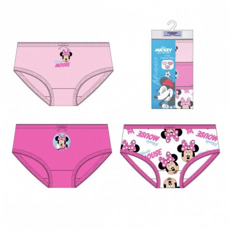 Pack de culottes Minnie Mouse 3 pièces, 100% coton