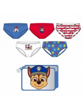 Pack de cuecas Paw Patrol coloridas com necessaire