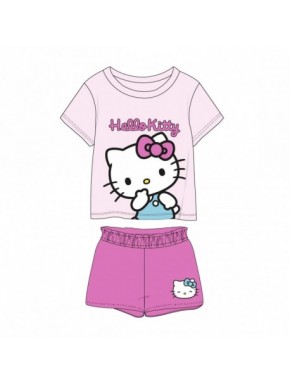 Conjunto Hello Kitty camiseta e shorts para meninas