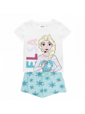 Pijama curto Frozen para meninas com imagem da Elsa