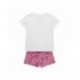 Pyjama court Bisounours avec t-shirt blanc et short rose