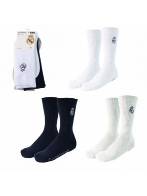 Pack de chaussettes Real Madrid en blanc, gris et bleu